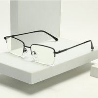 Anti-blue Light Glasses Half-frame Square Metal Eyewear Women Men Luxury Eyeglasses Blue Light Blocking Man Lady Eyeglas