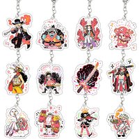 Luffy Usopp Nami Brook Acrylic Keychain Decor Accessory Pendant Key Ring Kawaii Student Characters Figure Girl Bag Birthday Gift