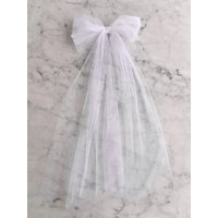 White Tulle Bikini Bow Veil Bride To Be beach pool Wedding Honeymoon Bach Bachelorette hen Party Bridal shower decoration gift