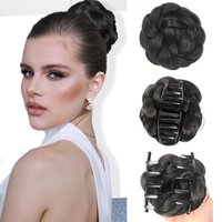 Women's Curly Woven Claw Clip Synthetic Wig Natural Texture Flower Bud Wig Bunch