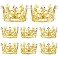 5/25pcs Mini Golden Plastic Crown for Craft Decoration Cake Decor Princess Queen Crown Party Wedding Pearl Crown