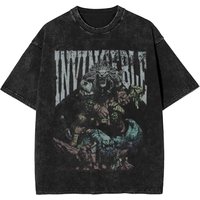 Battle Beast Invincible Comic T Shirt Hip Hop Washed Cotton Oversize T-Shirts Vintage Men Women Streetwear Printed Tee Shirt