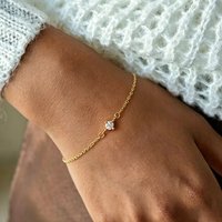 ZAKOL Single Zircon Circle Bead Bracelets For Women Stainless Steel Bracelet Summer Jewelry Couple Friends Accessories Gift