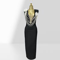 New Summer Sexy V-Neck Sleeveless Package Hips Ankle Lenght Bandage Dress Graceful Woman Party Dress Cocktail Party Vestido