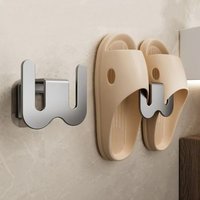 Wall-Mounted Shoe Rack Non Perforated Simple Shoe Storage Rack Adhesive Installation Slipper Rack Hook for Bathroom and Kitchen