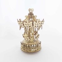 Adult 3D Wooden Puzzle: Troy Carousel Handmade DIY Craft Model Kit Birthday and Christmas Gift for Women