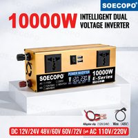 10000W Stromwechselrichter 12V24V/48V/60V/60V72V 220V für Kühlschrank/Waschmaschine mit 2 AC-Ausgängen für Solarsysteme, Werkstätten