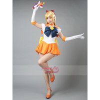 Anime Sailor Venus Minako Aino Cosplay Costumes Women Dress Outfit Adult Size