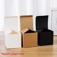 20/50/80Pcs Multi Size Square Kraft Gift Box Black White Brown Fold Packaging Gift Box Proposal Box For Bridal Birthday Party image 4