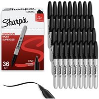 Sharpie Permanent Markers, Bulk Set, Fine Tip Markers, For Plastic, Metal, Wood, And More, Black, 36 Count