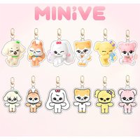 Ive Minivek Kpop Group Idol Acrylic Keychain Lovely Bag Charms Pendant Fans Gift Key Chain Souvenir Creative New Kingring Cute