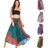 Bohemian Fashion Skirts Roupas Saia New Sexy Woman Long Jupe Boho Flowers Elastic Waist Women Skirt Faldas Bottom Women Clothes
