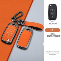 Car Flip Key Case Cover Holder For Skoda Octavia A5 For VW Volkswagen Polo Tiguan Passat B5 B6 B7 Golf 4 5 MK6 Jetta Lavida Seat
