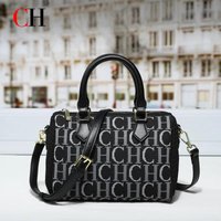 CH New Boston Bag Women Luxury Designer Top Handle Handbag Retro Letter Print Crossbody Shoulder Bag Casual Daily Tote Purse