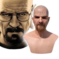 Halloween Walter White Latex Headgear Halloween Realistic Thriller Cosplay Face Human Props Funny Cosplay Breaking Bad Mask