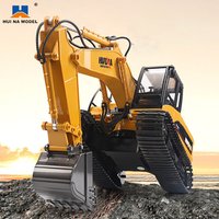 Huina 1535 1/14 RC Excavator Remote Control Truck with Lights Crawler Tractor Model Engineering Car Toys for Boys Christmas Gift