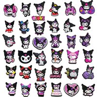 6/66PCS Cartoon Kuromi Shoe Charm Mix Wholesale PVC Decor Buckle Sandal Clog Bag wristband Detachable Waterproof To X-MAS Gift