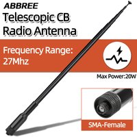 ABBREE 27Mhz Telescopic CB Radio Antenna SMA-Female High Power Long Range for Baofeng Quansheng UV-K5 TK11 Handheld Radio