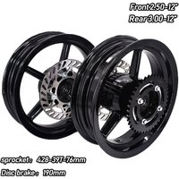 Jantes Super Motor de 12 pouces, avant 2.50-12, arrière 3.00-12, pour motos tout-terrain, pit bikes, roues à chambre à vide