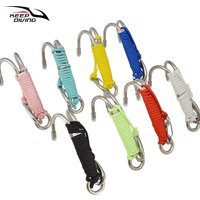 1Pcs 316 Stainless Steel Double Reef Hook With Luminous Rope Corrosion Preventive Scuba Diving BCD Safe Equipment
