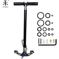 TUXING 4500psi 4 Stage High Pressure PCP Pump 300bar Hand Operated Air Pump for HPA Tank Hunting Car Bicycle Air Refilling