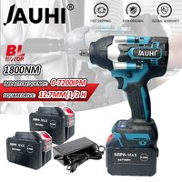 JAUHI 1800 Nm Bürstenloser elektrischer Schlagschrauber Akku-Schraubenschlüssel Steckschlüssel Wiederaufladbarer 1/2 Zoll Li-Ionen-Akku für Makita 18 V Akku