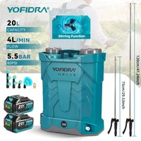 YOFIDRA 20L Bezprzewodowy Elektryczny Opryskiwacz Wysokiej Pojemności do Ogrodu, Trawnika, Nawadniania, Opryskiwacz Plecakowy, Narzędzia Kompatybilne z Akumulatorami Makita