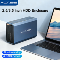 Acasis Dual Bay 2.5/3.5 Inch External Hard Drive Enclosure Case Array Cabinet SATA Hard Disk Array With RAID Function HDD Case