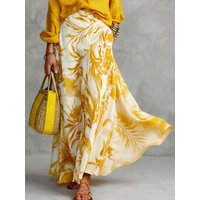 UOOZEE Women's Elegant Contrast Color Floral Printed High Waisted Maxi Skirt 2026 New Loose Floor Length Vacation A-Line Skirts