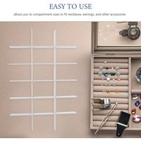 Jewelry Tray Divider Inserts Velvet Jewelry Tray Dividers for Box Drawers 18-Grid Separator Liner for Necklace Earring Storage