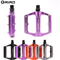 AliExpress riro RIRO Road Bike Pedal CNC Aluminum Alloy Mountain Bike Pedal Non-slip Bicycle Flat Pedals 3 Bearing MTB Pedals Bicycle Part