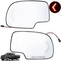 For GMC Sierra Chevy Silverado Cadillac 2003 2004 2005 2006 2007 Left Right Side Wing Mirror Glass Turn Signal Light Heated Clip