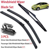 For Ford Fiesta MK7 Hatch 2008-2016, 3Pcs Lasting Wiper Front & Rear Wiper Blades Windshield Windscreen Window Brushes 26"15"12"