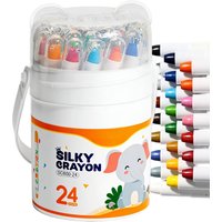 Oil Pastel Set 24 Colors Retractable Water Soluble Blendable Art Supplies Drawing Markers for Kids Children School Classroom