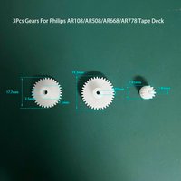 3pcs Gears Set for Philips Cassette Mechanism AR108/AR508/AR668/AR778 Tape Deck Repair Parts