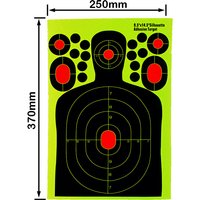 10PCS 9.5 x14.5inch Half-body Humanoid Shooting Target Paper Fluorescent Self-adhesive Training Target Paper Splash Sticker