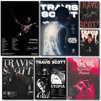 Vintage Legends Tribute Travis Scott Poster Painting Wall Art Mural for Living Room Home Decor and Gifts