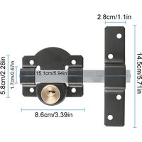 Garden Door Lock, Security Product, Dual Long Lever Bolt, Frame Lock Outdoor Door Lock, 5 Keys, Durable Safe Garden Shed Door