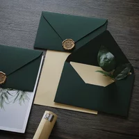 5pcs Thick Green Envelopes 250g High-grade Paper Envelopes Letter Pads Wedding Party Invitations Cards Postcards Cover Cash Bag