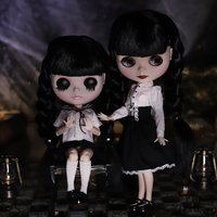 ICY DBS Blyth Doll 30cm Dark Series Black Hair Black Eyelids Tan Skin Fair Skin Matte Face 19 Joints Body Fashion Girls Gifts
