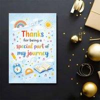 1pc Card & Envelope,Teacher Thank You Card,Suitable for Teachers,Paper Gratitude Card,Suitable for Occasions for Gifts