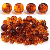 10-200pcs 6/8/10/12/14/20mm Round Acrylic Amber Beads Loose Spacer Beads For Jewelry Making DIY Charms Bracelet Deco Accessories