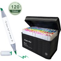 Alcohol Markers Set, 120/80/60/48 Color, Dual Tip Chisel & Fine, Alcohol-Based Art Markers for Students, Ideal for Coloring