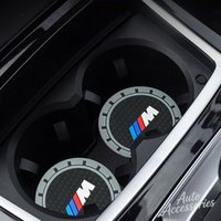 2pcs Car Water Cup Bottle Pad Holder Anti-slip Waterproof Mat For BMW M Sport 1 3 5 Series X1 X2 X3 X4 X5 X6 X7 E30 E34 Sticker