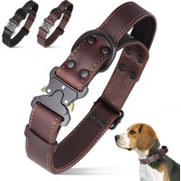 Soft Real Leather Dog Collar Genuine Leather Durable Collars with Safe Buckle Handle for Medium Large Dogs German shepherd