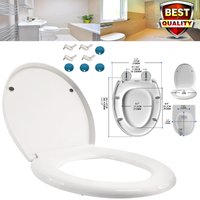DayPlus Toilet Seat Soft Close, Oval Shape Toilet Seats with Quick Release Adjustable Hinges, Duroplastic Anti-Bacterial Toilet