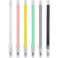 6 Pcs/Set Everlasting Pencil Unlimited Writing Metallic No Ink Pen Erasable Pencil Kawaii Stationery School Supplies