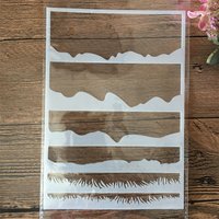 A5 21cm Grass Horizon Land Layering Stencils Painting Scrapbook Coloring Embossing Album Decorative Template