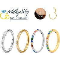 Classical G23 Titanium Earrings Surgical Grade Nose Rings 5A Zircon Jewelry Sexy Daith PIERCE Lip Hoops Ear Helix Body Piercing