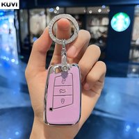 Alloy Keychain TPU Car Key Case Cover Shell For VW Volkswagen Magotan Passat B8 Skoda Superb Kodiaq A7 Car Styling Accessories